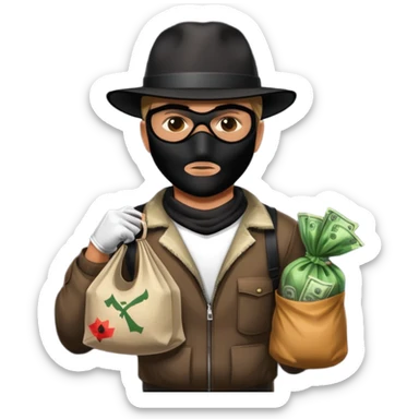 un bandit avec un sac de butin version GTA V sticker