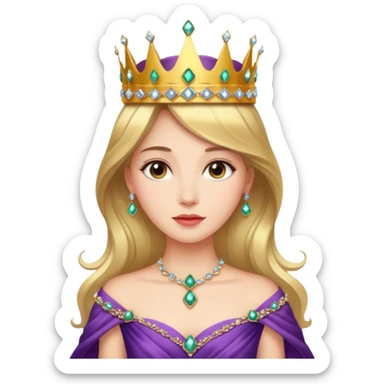 Queen – Elegant woman with jeweled crown and gown sticker