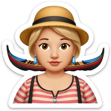 venice gondolier woman fat earring wearing sticker