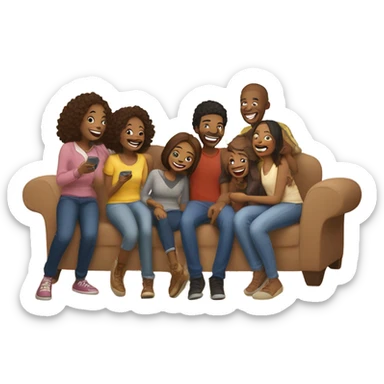 happy moment with friends indoors sticker