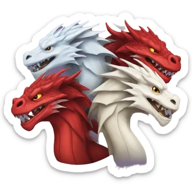 Targaryen logo three heads dragons sticker
