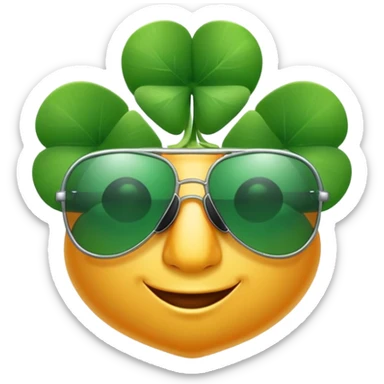 Shamrock wearing sunglasses  sticker