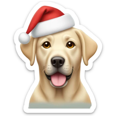 Labrador with christmas hat sticker