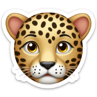 Tired and cute leopard sticker