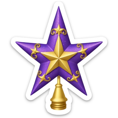 purple and gold tree topper sticker