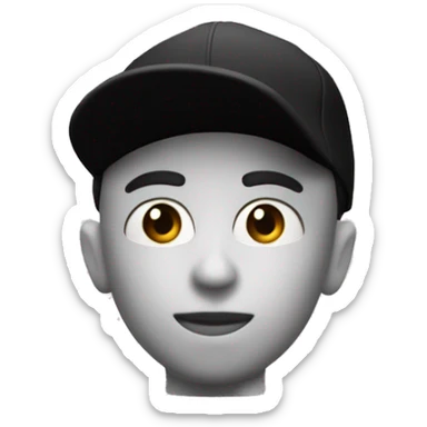 maniquí con gorra negra hacia atrás mirando de lado 45 grados sticker