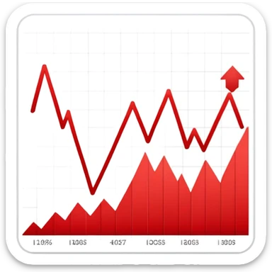 downward trending graph with decreasing values sticker