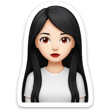 red face long hair devil girl with shirt sticker