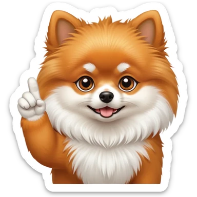 pomeranian with a middle finger sticker