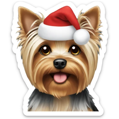 christmas yorkie sticker