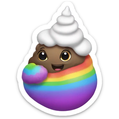 Unicorn rainbow poo sticker