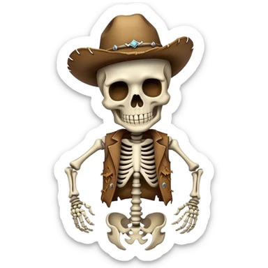 Skeleton cowboy sticker