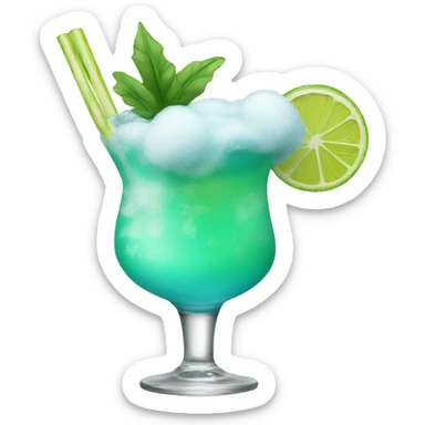 cocktail with sea foam sticker