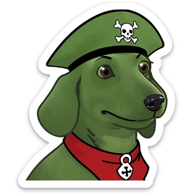 A dachshund that is a pirate sticker