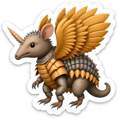 winged armadillo sticker