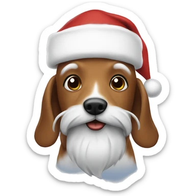 Santa with daschunds instead of reindeer sticker