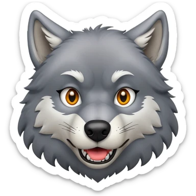 alpha wolf making silly face  sticker