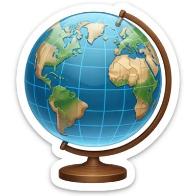 Outline of a  globe sticker