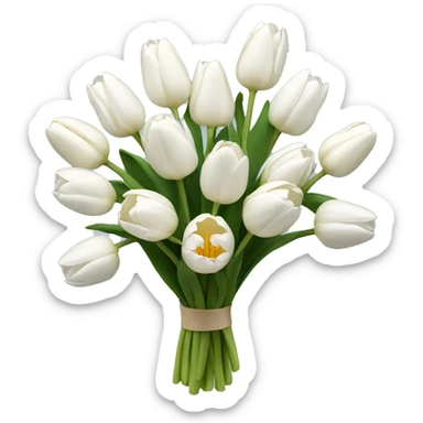 white tulip bouquet  sticker