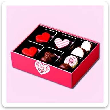 valentines chocolate box sticker