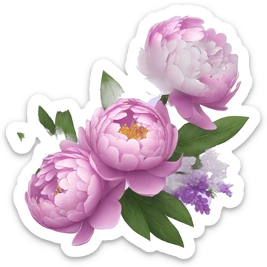 Peonies and lilacs  sticker