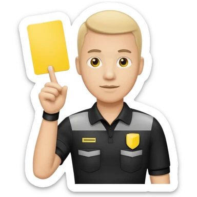 referee holding yellow card sticker
