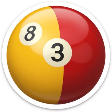 2 numbered billiard ball  sticker