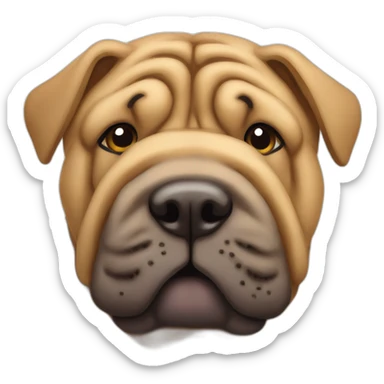 Sharpei with a lot of wrinkles sticker