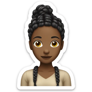 Black girl with black and blonde braids sticker
