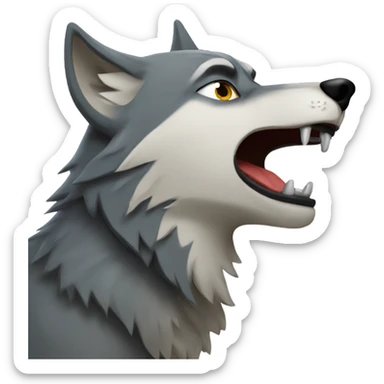 Wolf howling  sticker