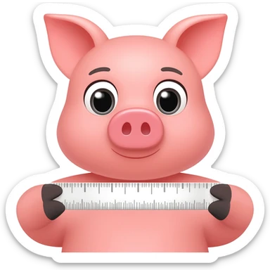 pig woman with diet Tape measure sticker