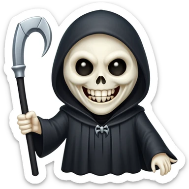 Cute Grim reaper laughing  sticker