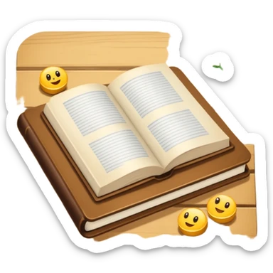 Lectura libro abierto marron sticker