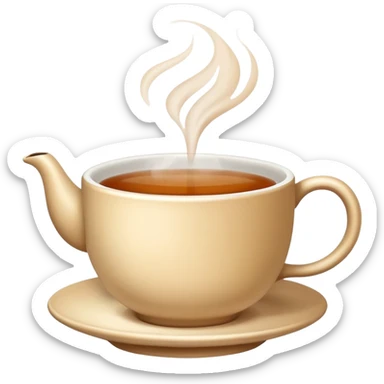 steaming cup of tea sticker