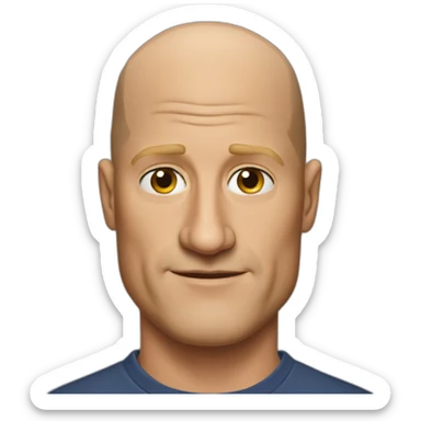 actor bald woody harrelson realistic sticker