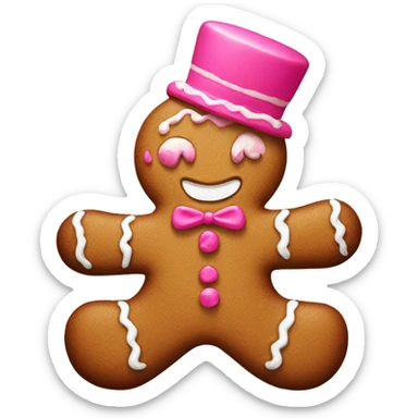 Gingerbread man with pink details sticker