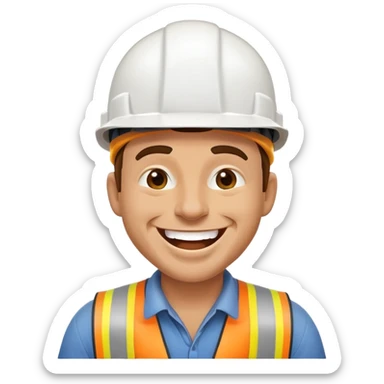 builder laughing hard sticker