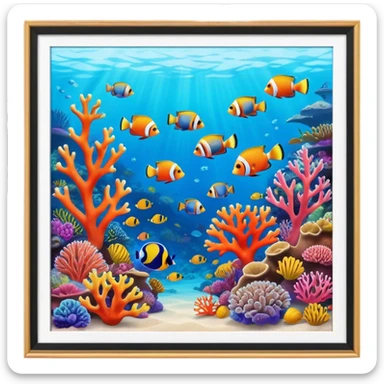 Great Barrier Reef Landmark Emoji – Featuring colorful coral formations and tropical fish. sticker