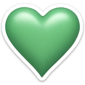 A sage green love heart sticker