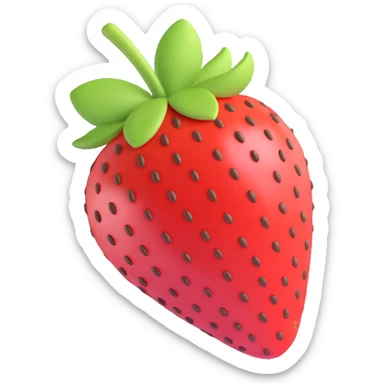 a strawberry covered in chocolate, 3D style, smooth and detailed sticker