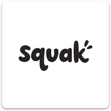'squak' word in playful hand-drawn doodle style sticker