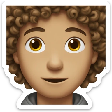 teenage boy curly brown hair and brown eyes sticker