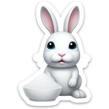white bunny with salt shaker sticker
