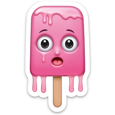 half bitten popsicle with eyes sticker