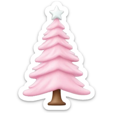 pastel pink christmas tree sticker