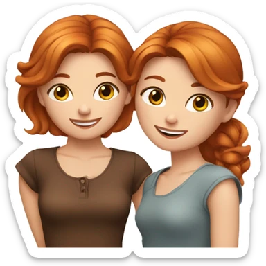 two--girls-best-friends-brownhair-ginger sticker