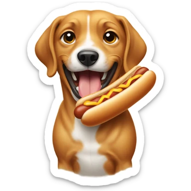 Dog eat hot dog sticker