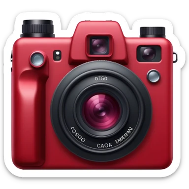 dark red photo camera  sticker