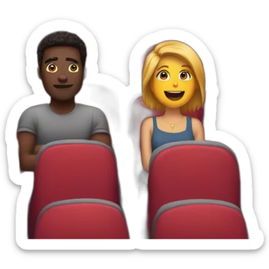 two people watching movie at the cinema sticker