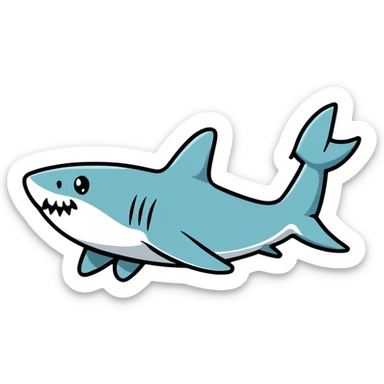 shark fin poking out above water sticker